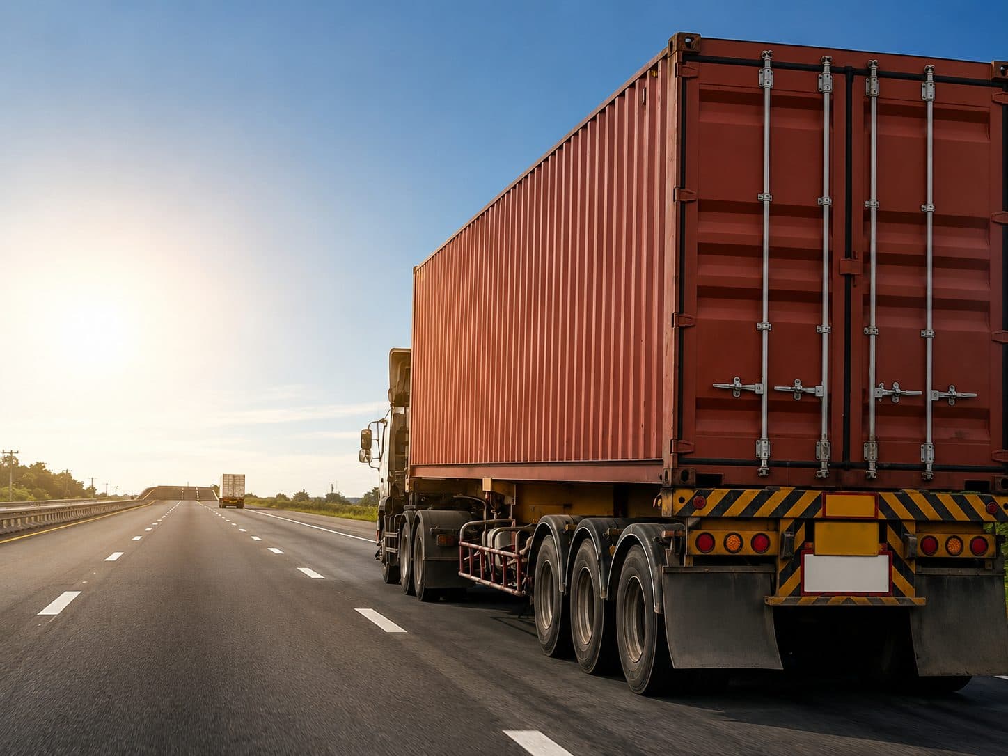 Akash Goods Carriers container truck on highway